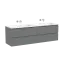 Тумба подвесная SANCOS Фолк (Folk) 80x45x50 c двумя ящиками оснащенными доводчиками, Мягкий серый (Ergraut soft), арт.FL80ES