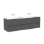 Тумба подвесная SANCOS Фолк (Folk) 80x45x50 c двумя ящиками оснащенными доводчиками, Темный серый (Grey soft), арт.FL80GS