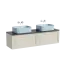 Столешница для ванной комнаты SANCOS 160х46 без отверстия под смеситель, цвет черное небо (black sky), арт.TT160A1
