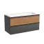 Тумба подвесная SANCOS Дельта (Delta) 100x45x50 c двумя ящиками оснащенными доводчиками, дуб красный/графит, арт. DL100GR