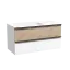 Тумба подвесная SANCOS Дельта (Delta) 100x45x50 c двумя ящиками оснащенными доводчиками, левая, дуб светлый/белый, арт. DL100LW