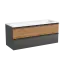 Тумба подвесная SANCOS Дельта (Delta) 120x45x50 c двумя ящиками оснащенными доводчиками, дуб красный/графит, арт. DL120GR