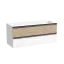 Тумба подвесная SANCOS Дельта (Delta) 120x45x50 c двумя ящиками оснащенными доводчиками, дуб светлый/белый, арт. DL120W