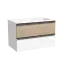 Тумба подвесная SANCOS Дельта (Delta) 80x45x50 c двумя ящиками оснащенными доводчиками,  дуб светлый/белый, арт. DL80W