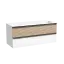 Тумба подвесная SANCOS Дельта (Delta) 120x45x50 c двумя ящиками оснащенными доводчиками, дуб светлый/белый, арт. DL120W
