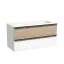 Тумба подвесная SANCOS Дельта (Delta) 100x45x50 c двумя ящиками оснащенными доводчиками,  дуб светлый/белый, арт. DL100W