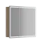 Зеркальный шкаф для ванной комнаты SANCOS Блик (Mirror) 90x15x75 с LED подсветкой, цвет Дуб галифакс натуральный, арт. MI90EG