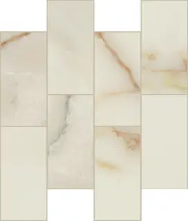 Bijoux Onyx Blanche Glossy 6mm Muretto 7.5x15 30x30