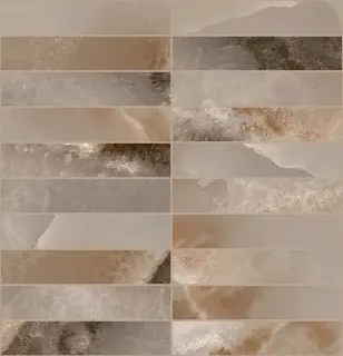 Reves De Rex Choco Glossy Mosaico 3x15 30x30