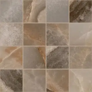 Reves De Rex Choco Glossy 6mm Mosaico 7.5x7.5 30x30