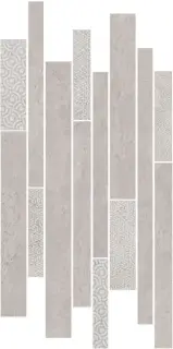 Декор Ламелла серый светлый мозаичный ХХ |25x50.2