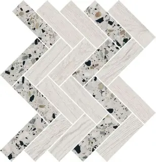 Декор Монтиони мозаичный белый 34x35.5