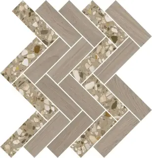 Декор Монтиони мозаичный коричневый светлый 34x35.5