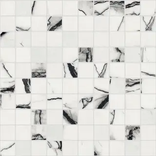 B&W Marble Breach Mat Mosaico 3x3 30x30