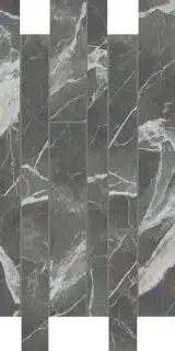 Stones & More 2.0 Calacatta Black Smooth Listello Sfalsato 30x60