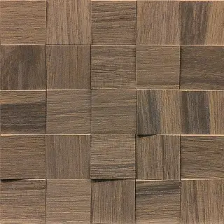 Wooden Tile Walnut Mosaico 6x6 3d Inclinato Nat 30x30