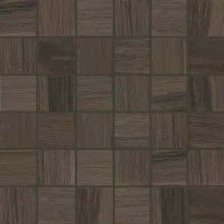 Wooden Tile Brown Mosaico Sfalstato Nat 5x5 30x30