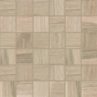 Wooden Tile Almond Mosaico Sfalstato Nat 5x5 30x30