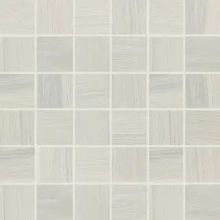 Wooden Tile White Mosaico Sfalstato Nat 5x5 30x30