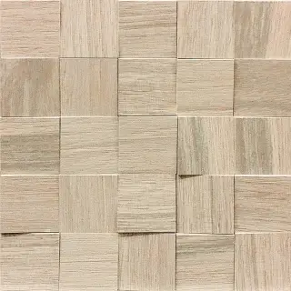 Wooden Tile Almond Mosaico 6x6 3d Inclinato Nat 30x30