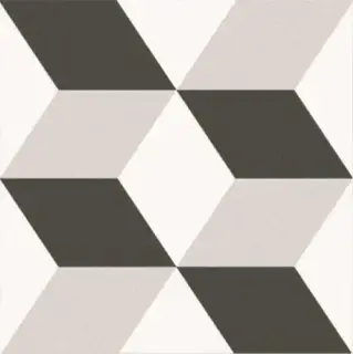 Керамогранит Keros Ceramica Barcelona Cube белый черный KRS0067 25х25 см