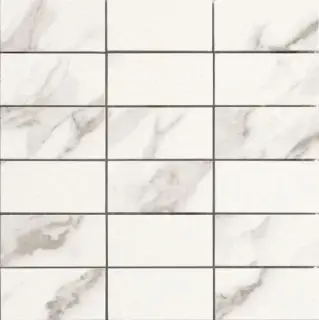 Мозаика Casalgrande Padana Marmoker Statuario Grigio Lucido чип 5х10 глянцевая белая 2705417 30х30 см