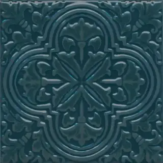 Декор Фес бирюзовый тёмный глянцевый 15x15x0,77