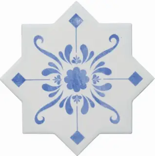 Керамическая плитка BECOLORS STAR 13,25X13,25 DEC. STENCIL ELECTRIC BLUE