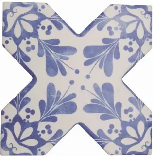 Керамическая плитка BECOLORS CROSS 13,25X13,25 DEC. STENCIL ELECTRIC BLUE