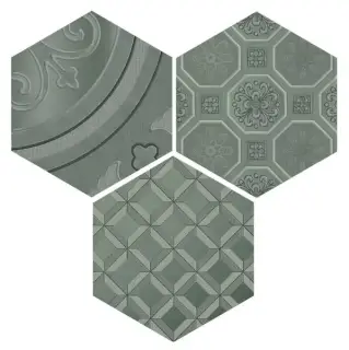 Керамическая плитка Декор Водевиль серый (3 шт.) / Dec. Vodevil grey 3 pz/ 3шт/комп.