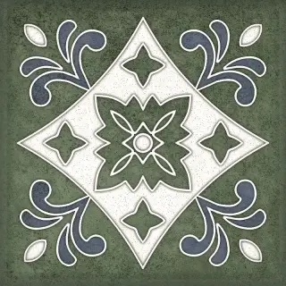 Керамическая плитка Смальта декор 3 зелёный / Плитка Smalto décor 3 verde 15*15