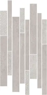 Декор Ламелла серый светлый мозаичный ХХ |25x50.2