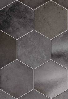 Плитка керамическая напольная 24954 HERITAGE HEXÁGONO Carbon 17,5х20 см