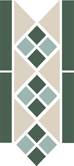 Бордюр керамический Border LISBON with 1 strip (Tr.16, Dots 13+18, Strips 18) 28х15 см