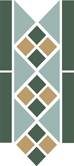 Бордюр керамический Border LISBON with 1 strip (Tr.13, Dots 18+03, Strips 18) 28х15 см