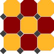 Гранит керамический 4421/20 OCT14-B Brick Red 20 Ochre Yellow 21 OCTAGON/Black 14 Dots 30x30 см