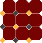 Гранит керамический 4420 OCT21+14-B Brick Red OCTAGON 20/Ochre Yellow 21 + Black 14 Dots 30x30 см