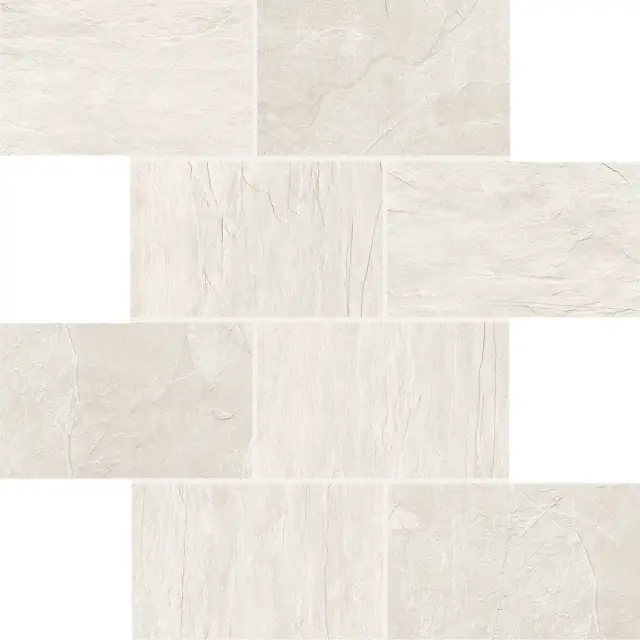 Ardoise Blanc 7.5x15 6mm 30x30 Muretto
