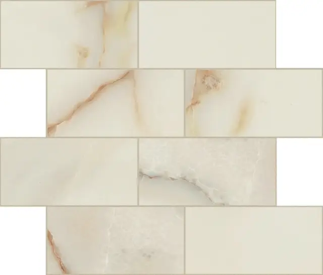 Bijoux Onyx Blanche Glossy 6mm Muretto 7.5x15 30x30