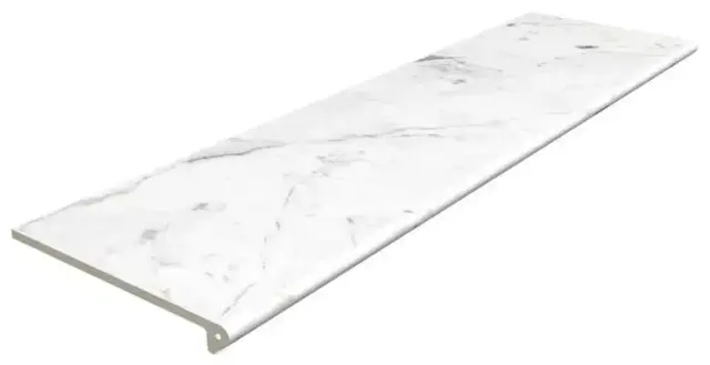 Peldano Redondeado Carrara Blanco Liso |119.7x33x14