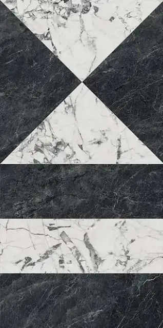 Бьянко Неро белый чёрный лаппатированный |60x119,5