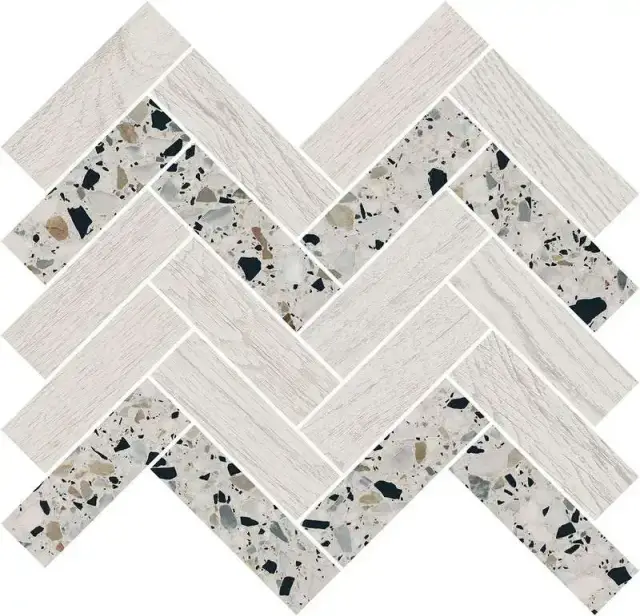 Декор Монтиони мозаичный белый 34x35.5