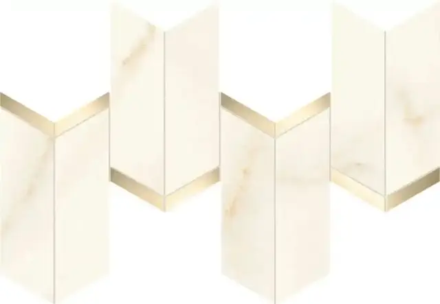Marvel Calacatta Apuano Mosaico Chevron Lappato ZZ 19.2x46.3