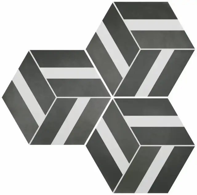 DURSTONE SIX Cementine Керамогранит Bari Black 23x27 глазурованный матовый