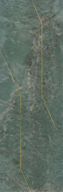 Декор Эвора зеленый глянцевый обрезной |30х89,5