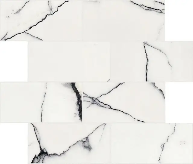 B&W Marble Breach Hglossy 6 Mm Muretto Sf 7,5x15 30x30