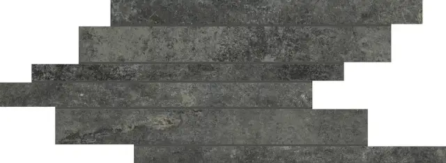 Artifact Of Cerim Worked Charcoal Listello Sfalstato 21x40