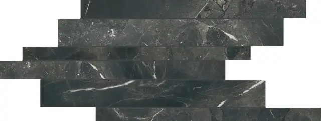 Timeless Black Deep Moddulo Listello Sfalsato Lucido 21x40