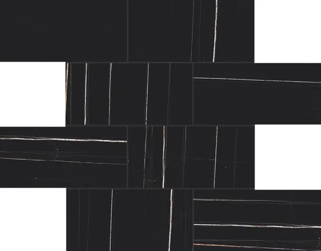 Stones & More 2.0 Sahara Noir Glossy 6 Mm Muretto 7.5x15 30x30