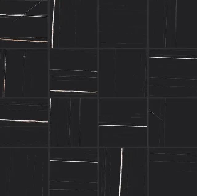 Stones & More 2.0 Sahara Noir Glossy 6 Mm Mos 7.5x7.5 30x30